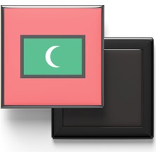 İberk Buzdolap Magneti Maldivler Maldives Malé Bayrağı - Vektörel Bayrak