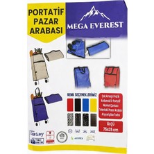 Pazar Arabası (Portatif Katlanabilir) (Tekerlekli) (Market Çantası & Alışveriş Bez Torba) (75X35CM)*50 (Karma Renk ve Desen)