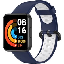 Magicool Xiaomi Redmi Watch 2 Spor Delikli Kordon - Lacivert-Beyaz