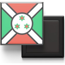 İberk Buzdolap Magneti Burundi Gitega Bayrağı - Vektörel Bayrak