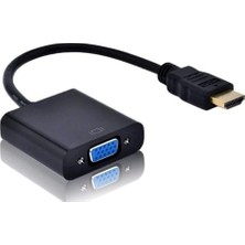 Tablet Projeksiyon Notebook Uyumlu HDMI To VGA Kablo Siyah