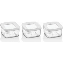 Kare Saklama Kabı 3 x 350 Ml, Şeffaf