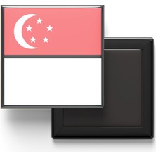 İberk Buzdolap Magneti Singapur Singapur Bayrağı - Vektörel Bayrak