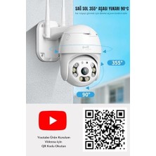 Full Hd 1080P Wi-Fi IP66 Ptz V380 Pro Kamera, Pan Tilt Güvenlik Kamerası, Çift Yönlü Ses/hareket Algılama/en Iyi Gece Görüşü/su Geçirmez Cctv Kamera, 128 Gb'a Kadar Sd Kart Desteği, Beyaz