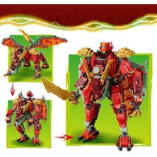 Wyldfyre'ın Dönüşen Ejderha Robotu 71868-9 Yaş ve Üzeri Çocuklar Için Wyldfyre, Buz Canavarı ve Asit Canavarı Dahil Minifigürler Içeren Oyuncak Yapım Seti, Hediye Fikri (821 Parça)