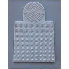 Hdg 2 Adet Ütü ile Yapışan Boncuk Dizme Tablası Büyük Boy - Kare : 15,5 cm - Daire : 8,5 cm - Beyaz Renk