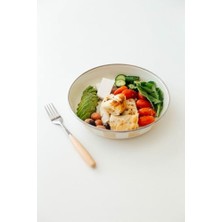 Beige Emaye Bowl Tabağı - Bowl Kase - Salata Kasesi - Sunum Kasesi