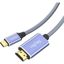 4K/60Hz Type-C 3.1 To HDMI 2.0 Dönüştürücü Kablo 2 Metre