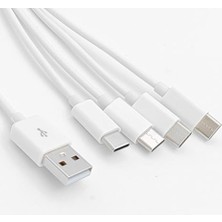 4768 4 In 1 USB Tip-C Şarj Kablosu Çoklayıcı 1 Metre