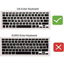 MacBook Air 11 Inç Klavye Koruyucu | Arapça Baskılı Silikon, Us Enter Uyumlu | A1370 A1465 (2010–2015) Toz ve Sıvı Koruma Siyah