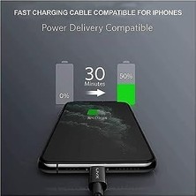 Horizontal 20W Type C To Lightning 2 Metre iPhone iPad Hızlı Şarj ve Data Kablosu Space Gray