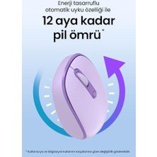 Daxi MX400 Prime Pro Sessiz Kablosuz Mouse Bluetooth ve 2.4ghz Wireless Bağlantı - Ayarlanabilir Dpı (Lila)