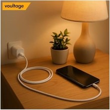 20W Type-C To Lightning Hızlı Şarj ve Veri Kablosu - Beyaz (1 Metre) - Iphone 14, 13, 12, 11, Ipad Uyumlu Esnek ve Dayanıklı Şarj Kablosu