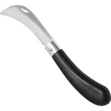 Telvesse Desan Eğri Aşı Bıçağı Bağ Bıçağı Paslanmaz Ceviz Aşı Ekipmanı 20CM No:3 Siyah Plastik Saplı