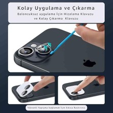 iPhone 14 Pro / 14 Pro Max / 15 Pro / 15 Pro Max Safir Premıum Kamera Lens Koruyucu, [orijinal Tasarım] Çizilmez 9h Temperli Cam Kamera Ekran Koruyucu, Metal Lens, Siyah