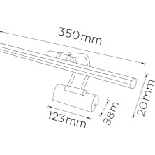35CM LED Aplik Gold Kasa | 3200K Gün Işığı | IP20 Koruma | Ayna, Tablo ve Resim Banyo Üstü Duvar Aydınlatma | 220V | Modern Tasarım