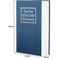 Senon Kitap Görünümlü Kumbara Gizli Para Kasası Çelik Kilitli Kitap Kumbara Lacivert