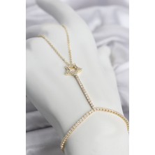 Clariss Gold Renk Pirinç Zirkon Taşlı Yıldız Model Şahmeran