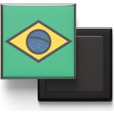 İberk Buzdolap Magneti Brezilya Brazil Brasília Bayrağı - Vektörel Bayrak