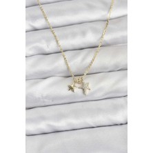 Pirinç Gold Renk Yıldız Minimal Kadın Kolye