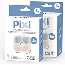 Catit 43722 Pixi Yedek Filtre, Catit Pixi Su Çeşmesi Için Içme Çeşmesi Filtresi, 6'lı Paket