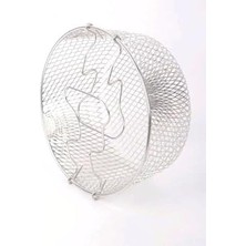 Paslanmaz Metal Tel Fritöz Süzgeci Kulplu Kızartma Tenceresi Uyumlu Fritöz Teli Yağ Süzdürme ve Kızartma Aparatı (22 Cm)