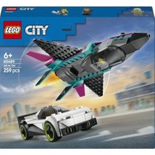 City Jet, Arabaya Karşı 60489 – 6 Yaş ve Üzeri Erkek ve Kız Çocuklar Için Pilot ve Sürücü Minifigürleri Içeren Yaratıcı Oyuncak Araba Yapım Seti, Çocuklar Için Eğlenceli Hediye Fikri (259 Parça)