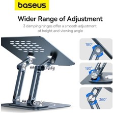 Baseus Ayarlanabilir Dizüstü Bilgisayar Standı, 360 Derece Dönebilen Ayarlanabilir Dizüstü Bilgisayar Standı (Üç Katlı Versiyon) MacBook Air Pro, Dell Xps, Hp Vb. Için Ergonomik Katlanabilir Stand