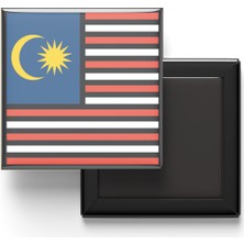 İberk Buzdolap Magneti Malezya Malaysia Kuala Lumpur Bayrağı - Vektörel Bayrak