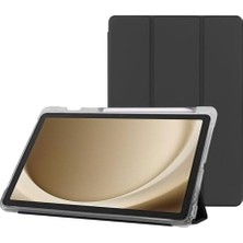 Galaxy Tab A9+ Plus 11 Inç Uyumlu Smart Kılıf, S Pen Kalemlikli, Trifold, Esnek, Mat, Darbeye Tam Dayanıklı Tablet Kılıfı (Siyah)