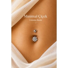 Sacce Scarves & Accessories Minimal Çiçekli Çelik Göbek Piercingi