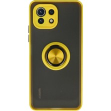 Eco Port Xiaomi Mi 11 Lite Kılıf Montreal Yüzüklü Silikon Kapak - Sarı