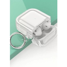 Hobibahçem Airpods 4 (4.nesil) Shiny Şeffaf Kılıf - Beyaz