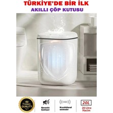 Semel Akıllı Teknolojik Çöp Kutusu Otomatik Sensörlu Çöp Tenekesi Pilli Çöp Kovası 20L