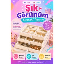 Semel Kadife Kaplamalı Şeffaf Takı Kutusu Çekmeceli Saat Yüzük Kolye Organizeri