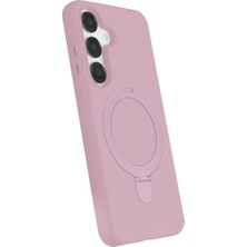 Hobibahçem Galaxy S25 Regal Magsafe Standlı Kapak - Açık Pembe