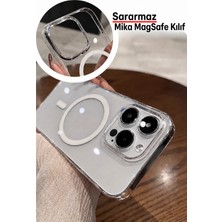 Aksesuarda iPhone 15 Pro Max Uyumlu Sararmaz Mika Magsafe Şeffaf Telefon Kılıfı Darbe Emici Koruyucu