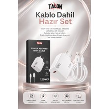 Semel Turbo Şarj Destekli 120W Adaptör ve Kablo Seti Telefon Uyumlu Pratik Kullanım