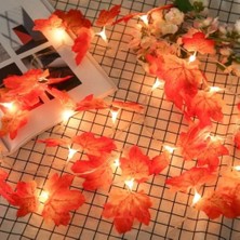 Semel Sonbahar Konseptli Dekoratif Yaprak Desenli Şerit LED Gece Lamabası