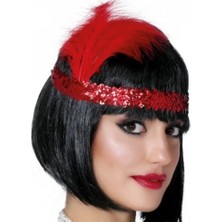 Semel Kırmızı Renk Çarliston Saç Bandı