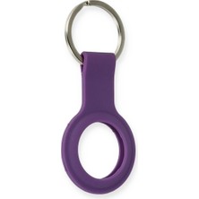 AyrStore Buğz Airtag Silikon Kılıf - Mor