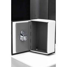 AyrStore Buğz Gizli Kasa Kitap Görünümlü Anahtarlı Çelik Mini Kasa