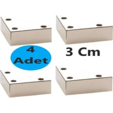 Solon 4 Adet Üçgen, Masa, Dolap Piramit Mobilya Ayağı 3 cm Beyaz