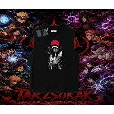 Tarzsokak Madara Uchiha Naruto Anime Karakteri Oversize Unisex Kolsuz Tişört Beyaz