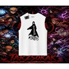 Tarzsokak Minato Namikaze Naruto Anime Karakteri Oversize Unisex Kolsuz Tişört Beyaz