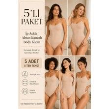 Loule Kadın %95 Pamuklu Alttan Kancalı Ince Askılı 5 Adet Basic Body Atlet – Esnek & Rahat Günlük Kullanım