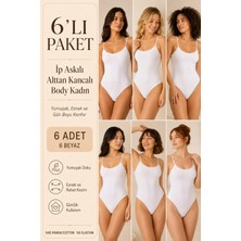 Loule Kadın %95 Pamuklu Alttan Kancalı Ince Askılı 6 Adet Basic Body Atlet – Esnek & Rahat Günlük Kullanım