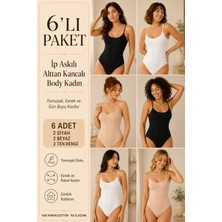 Loule Kadın %95 Pamuklu Alttan Kancalı Ince Askılı 6 Adet Basic Body Atlet – Esnek & Rahat Günlük Kullanım