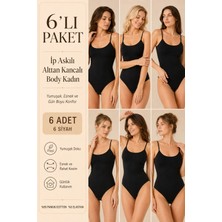 Loule Kadın %95 Pamuklu Alttan Kancalı Ince Askılı 6 Adet Basic Body Atlet – Esnek & Rahat Günlük Kullanım