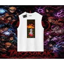 Tarzsokak Minato Namikaze Naruto Anime Karakteri Oversize Unisex Kolsuz Tişört Beyaz